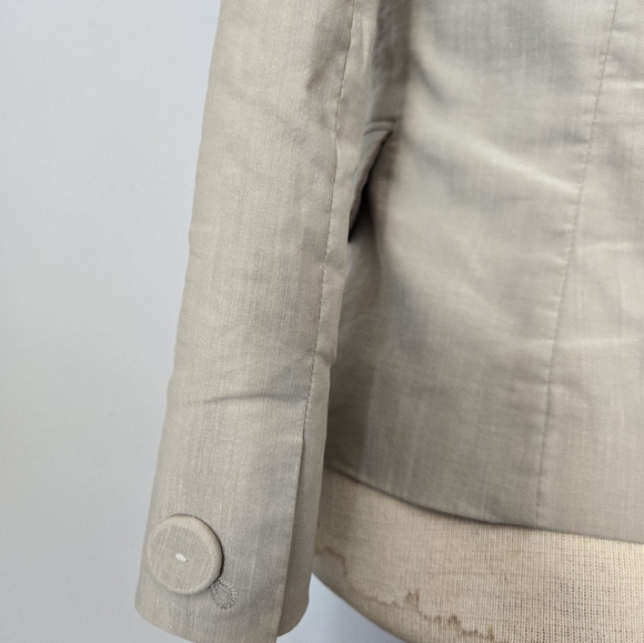 Teenflo Beige Linen Jacket. Size 4 - Picture 7 of 12
